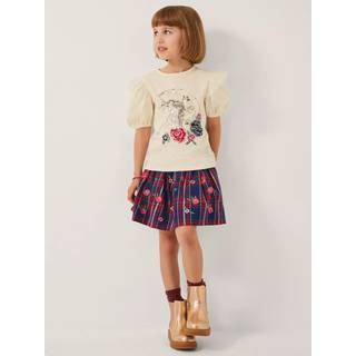 Monsoon Monsoon Blomsterprint Broderet Tartan Nederdel - 146152cm