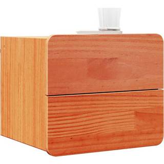 Sengebord 2 pcs Brun 39 x 34 x 33 cm Massivt fyrretræ