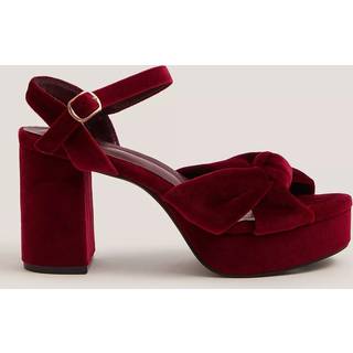 Monsoon Monsoon Red Nola Velvet Platform Heels