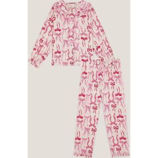 Monsoon Monsoon Lang Pyjamas Sæt med Sløjfe Tryk