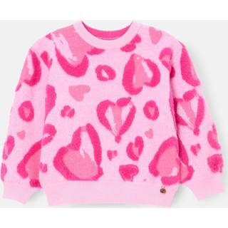 Angel & Rocket Angel & Rocket Pink Reya Leopard Print Heart Eyelash Jumper