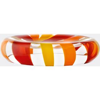 LSA International Serving And Trays - 'Folk' reverse bowl, multicolor in ORANGE Glass
