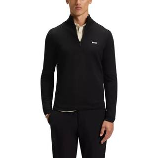 Sweater med lynlås i halsen i bomuld med logoprint