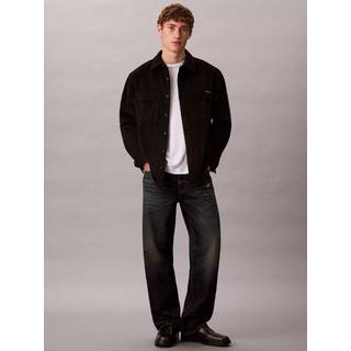 Corduroy Relaxed Button-Down Shirt - Black - XS