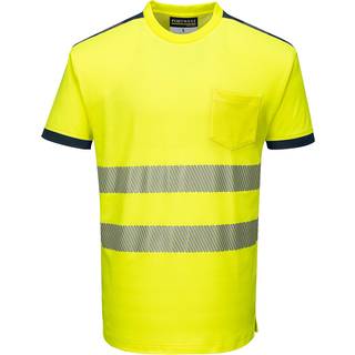 PW3 Hi-Vis t-shirt korte ærmer - Gul/Marine (Størrelse: L)