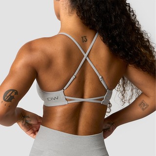 Smooth Seamless Strappy Sports Bra Light Grey Melange