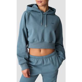 Everyday Cropped Hoodie Wmn Steel Blue