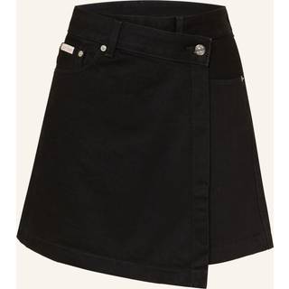 Denim Mini Wrap Skirt - Black - 29