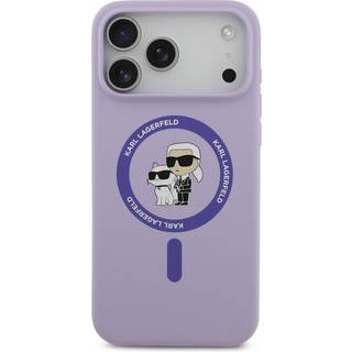 iPhone 17 Pro Max Karl Lagerfeld Karl and Choupette MagSafe Cover i flydende silikone - Lilla