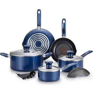 T-FAL B037SE64 B037SE EXCITE PROGLIDE Nonstick Thermo-Spot Heat Indicator Opvaskemaskine ovn Safe Cookwar Set 14-Piece Blue