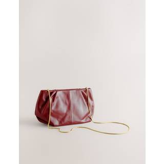 Next Red Leather Snap Clutch Bag