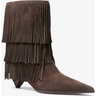 MK Jayla Fringed Suede Boot - Brown - Michael Kors - EU 37