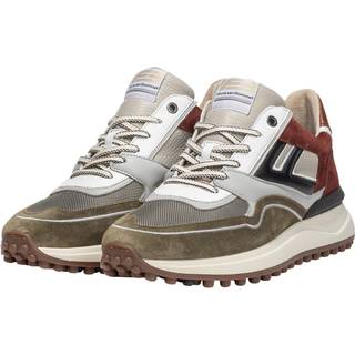 Floris van Bommel Herren Sneaker grün,rot Velours - grün,rot