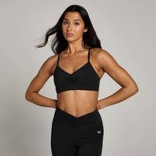 MP Tempo Ruched Front Sports Bra til kvinder – Sort - XS