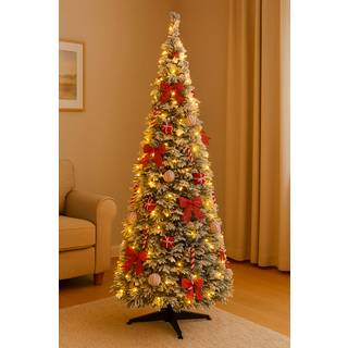 Juletræ Home ESPRIT Hvid Rød PVC snefald