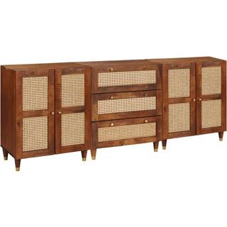 Skænk Sæt 3 Dele Brun 180 X 33 X 75 Cm Massivt Mangotræ