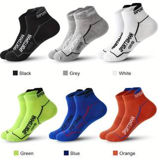 TEMU 6 Pairs Of Men's Short Socks, Breathable Running Socks That Sweat, Casual Low-cut Socks For All , Sweat-resistant