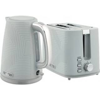 HOMCOM Modern Kettle and Toaster Set - Grey