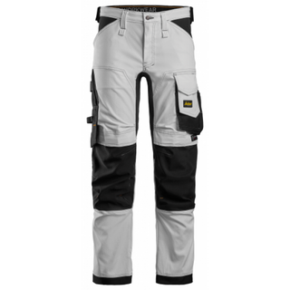 Snickers 6341 allroundwork, stretch bukser hvid/sort 152