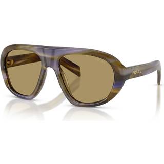 Prada Kvinde PR C05S 23G70G Solbriller Acetat Brun Grøn Geometrisk Normal