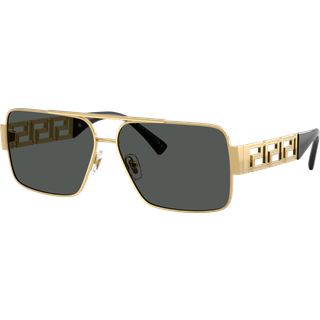 Versace Mand VE2290 100287 Solbriller Metal Guld Grå Firkantet Normal
