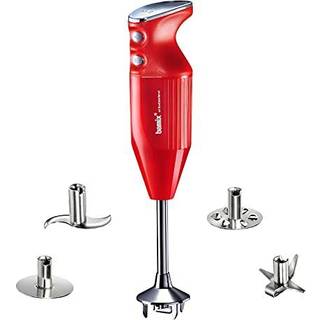 Maxx Stavblender 300 watt fra Bamix - Rød farve - Rustfrit stål 18/0/Nylon PA6