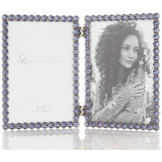 4x6 sølvmetal gnist dobbelt ramme - midnat blå