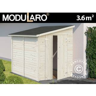 Vægskur i træ 1,65x2,22x2,1m, 3,6m², Natur