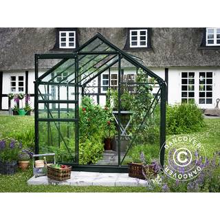 Drivhus Glas Halls Popular 6,2m², 1,93x3,19x1,95m, Grøn