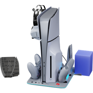 iMP TECH DLX+LED Multi Function Charge and Cool Stand - 30th Anniversary Limited Edition - Grey - Sony PlayStation 5