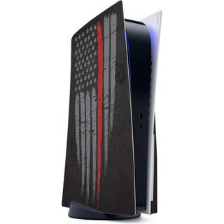 Mightyskins Gaming Skin til PS5 / PlayStation 5 - Tynd r?d linje | Beskyttende Viny Wrap | Let at anvende og skifte stil | Lavet i USA