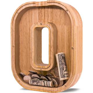 Joomlafly træbrev Piggy Bank til børn større brev Piggy Bank til drenge og piger Personlig Piggy Bank Initial Coin Bank Wood Kids Money Bank til