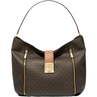 MK Addie Large Signature Logo Shoulder Bag - Brown - Michael Kors - ONE SIZE