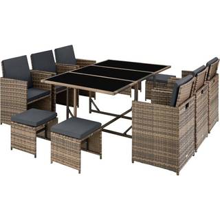 Polyrattan havemøbelsæt Malaga med overtræk - natur