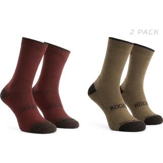 Cykelstrømper Rogelli Wool Wintersocks 2-Pack Bordeaux/Brown