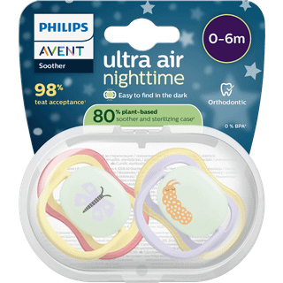 Philips Avent Sut Ultra air, Nat, 0-6 m, gul/lilla