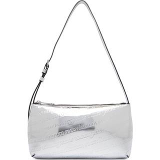 Metallic Debossed Logo Shoulder Bag