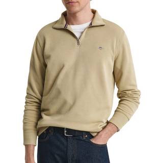 GANT Herre Shield sweatshirt med halv lynlås (XL) Brun Beige