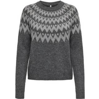 Only - Onlfry Ls Jq Glitter O-Neck Cc Knt - 4776861 Dark Grey Melange Silver Glitter