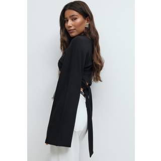 Gina Tricot-Tie back wide sleeve top-Langærmede toppe-Sort-XS-Dame