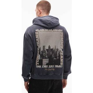 90s Back Photo Print Washed Hoody