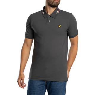Lyle And Scott Striped Tipped Polo T Shirt Grey