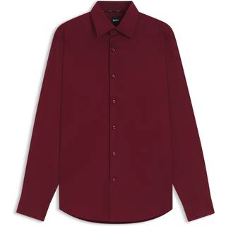 Regular fit skjorte i strygelet bomuldssatin