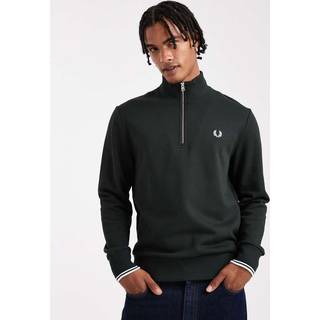 Fred Perry Half Zip Sweatshirt Night Green