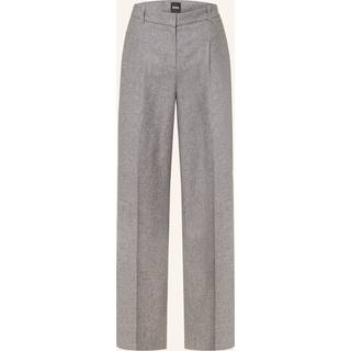 Bukser med regular fit og brede ben i blød flannel