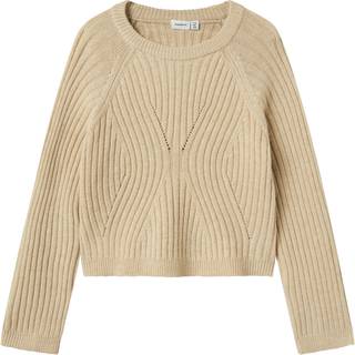 Rikine Short Striktrøje, Doeskin, 134-140 cm