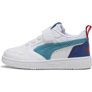 PUMA Rebound V6 Low Run Fun Sneakers Kids, Shoes, White/Tropical Blue/Clyde Royal, 30