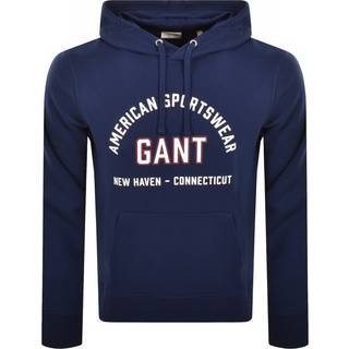 Gant Graphic Regular Fit Hoodie Blue
