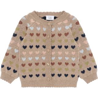 Cilja Winter Heart Cardigan, Biscuit, 86 cm