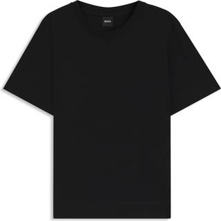 T-shirt i merceriseret bomuld med dobbelt B-monogram med rhinstene